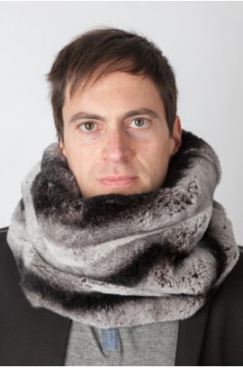 Rex rabbit fur neck warmer - Horizontal effect